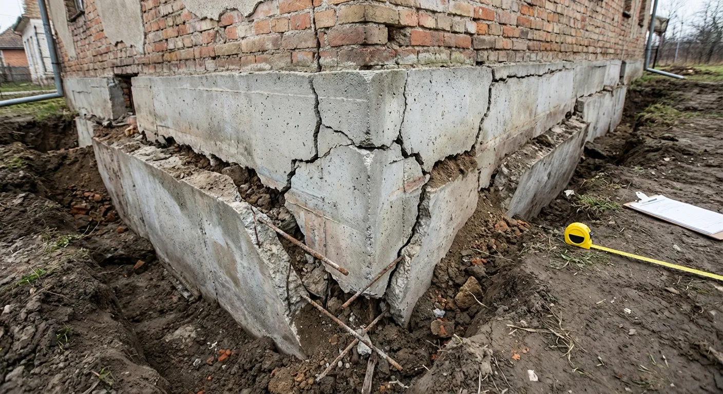 Affaissement des fondations d'un immeuble