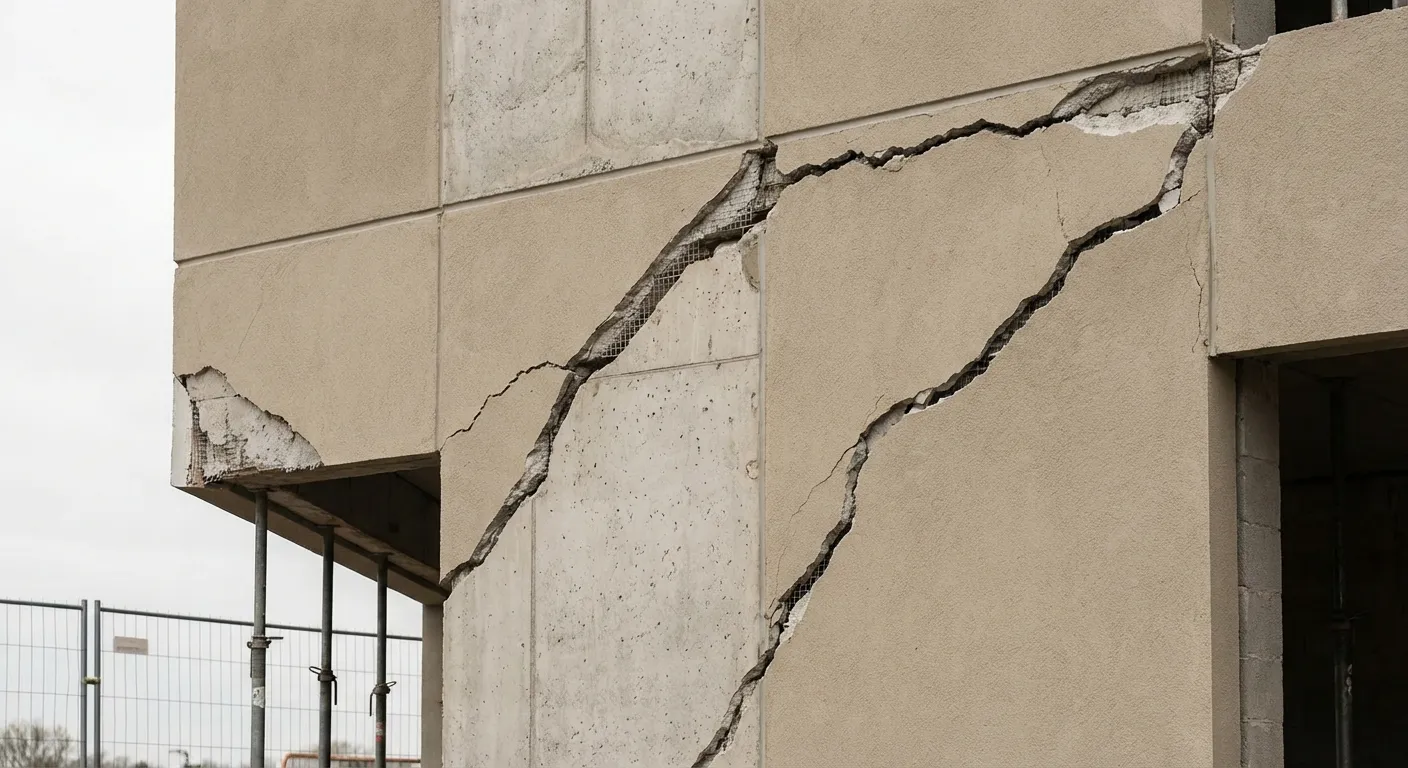 Fissures structurelles sur façade