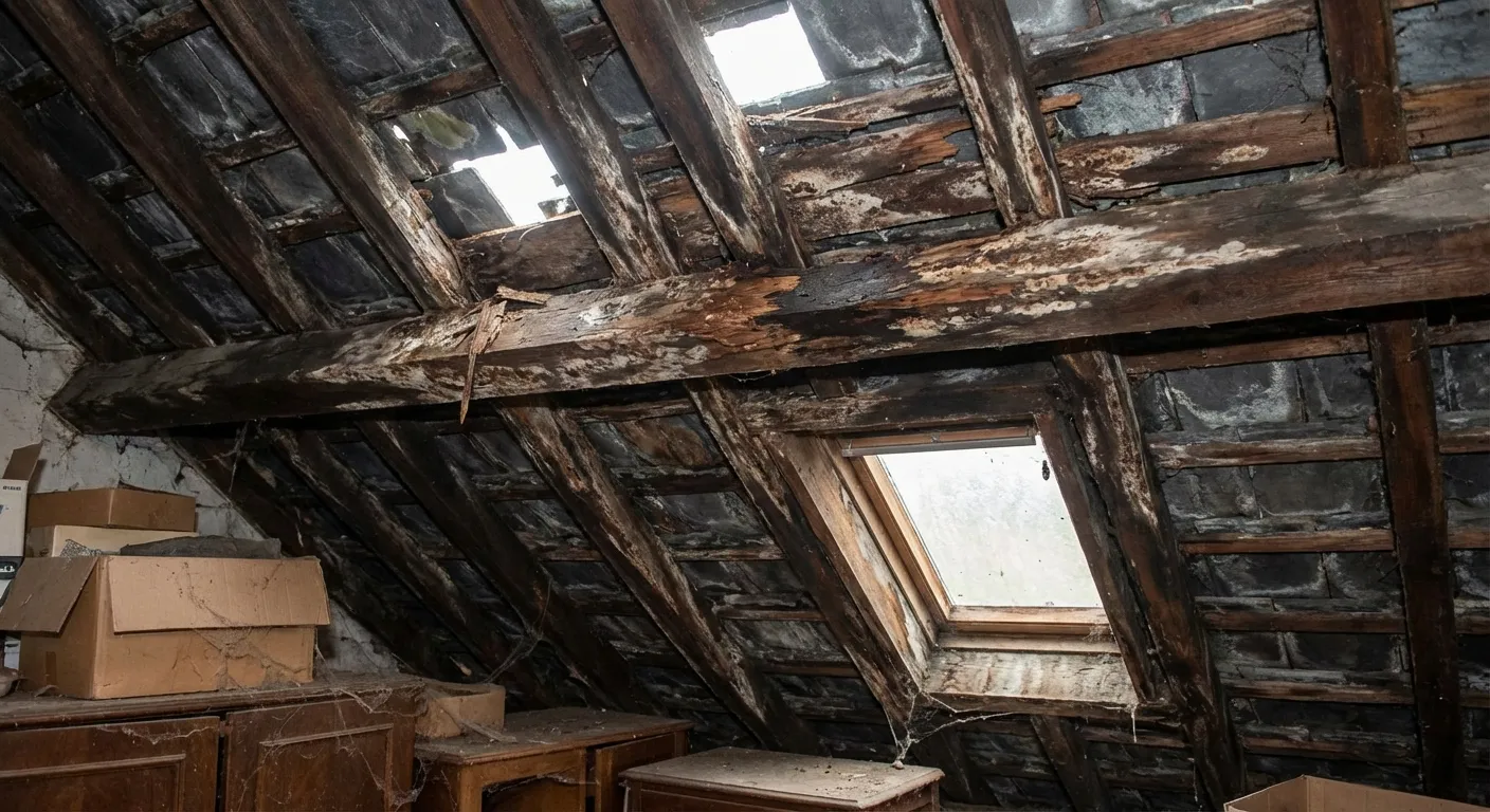 Pourrissement de bois par défaut de ventilation